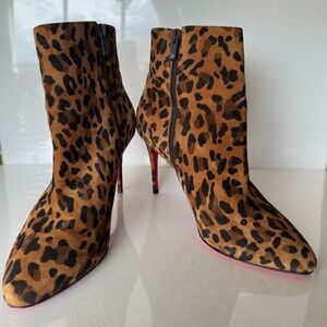 Christian Louboutin Brown Leopard Ankle Boots